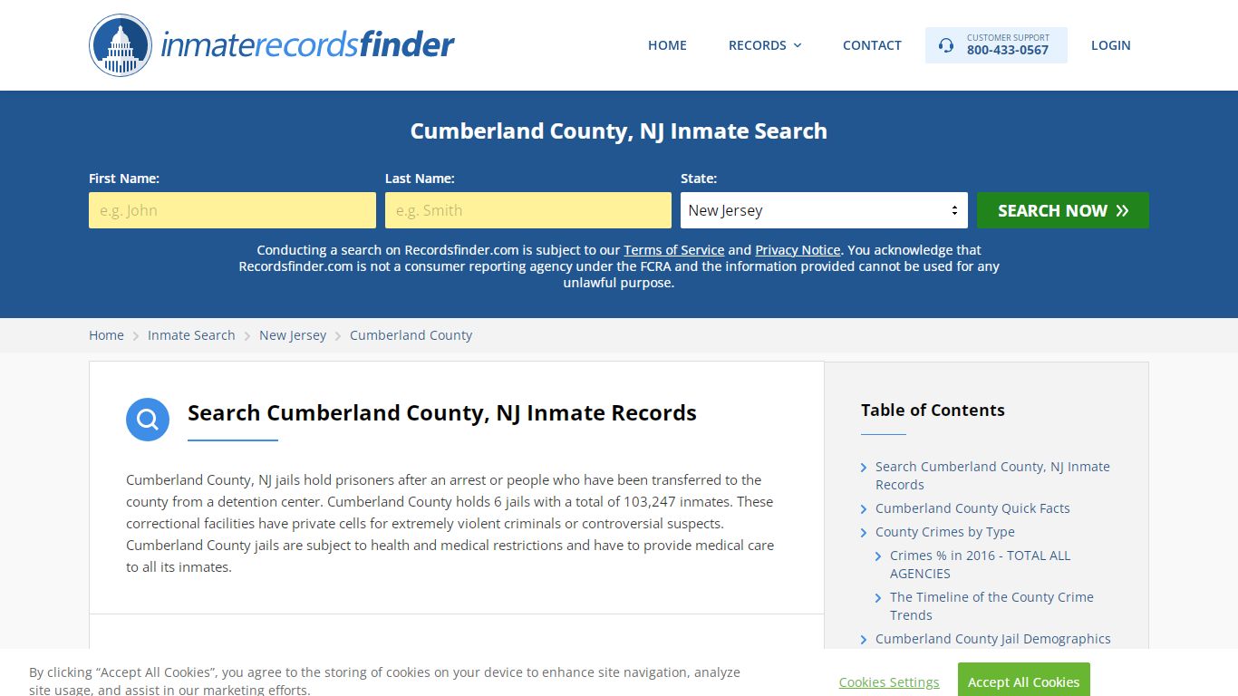 Cumberland County, NJ Inmate Lookup & Jail Records Online